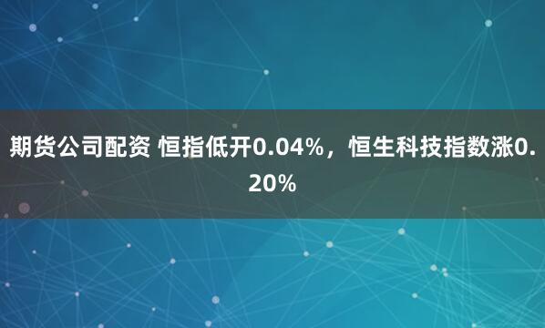 期货公司配资 恒指低开0.04%，恒生科技指数涨0.20%